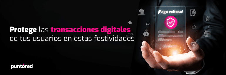Usuario mostrando cómo proteger transacciones digitales en línea desde su dispositivo.